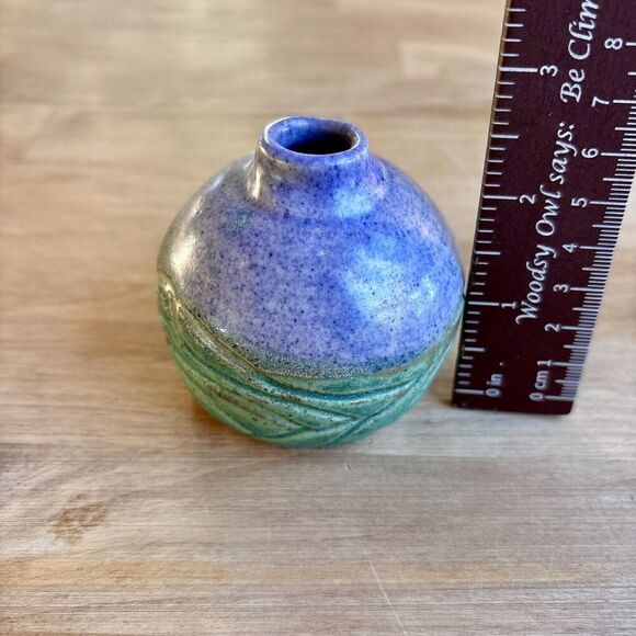 Vintage Studio Art Pottery Bud Vase Signed Martha ’99 Ceramic Hand Thrown - Picture 5 of 10
